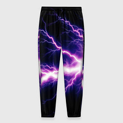 Брюки на резинке мужские Lightning purple, цвет: 3D-принт