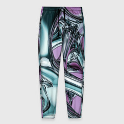 Брюки на резинке мужские Металлическая абстракция на фиолетовом фоне, цвет: 3D-принт