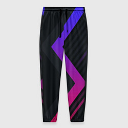 Брюки на резинке мужские Color black line, цвет: 3D-принт