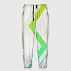 Мужские брюки Color white line green