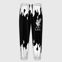 Брюки на резинке мужские Liverpool black flame, цвет: 3D-принт