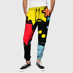 Брюки на резинке мужские Поп абстракция, цвет: 3D-принт — фото 2