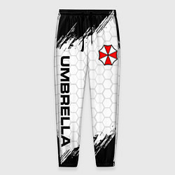 Брюки на резинке мужские Амбрелла - белые соты, цвет: 3D-принт