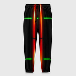 Мужские брюки Neon green black red line