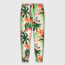 Брюки на резинке мужские Palm green pink, цвет: 3D-принт