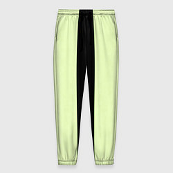 Брюки на резинке мужские Color light green black line, цвет: 3D-принт