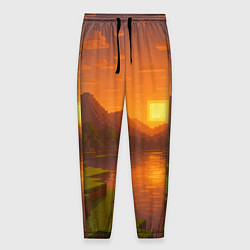 Брюки на резинке мужские Закат - Minecraft, цвет: 3D-принт