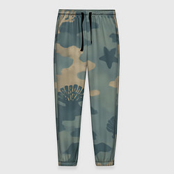 Брюки на резинке мужские Подводный текстурный камуфляж, цвет: 3D-принт