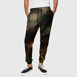 Брюки на резинке мужские Следы от пуль на камуфляже, цвет: 3D-принт — фото 2