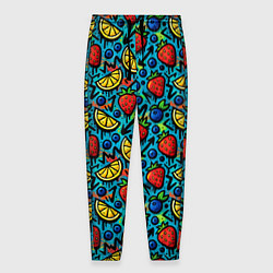 Мужские брюки Летний вайб - фрукты и ягоды паттерн