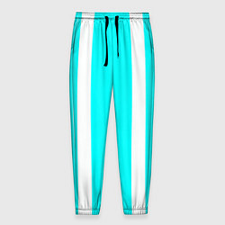 Брюки на резинке мужские Color blue white stripes, цвет: 3D-принт