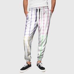Брюки на резинке мужские Color white multicolored stripes, цвет: 3D-принт — фото 2