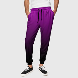 Брюки на резинке мужские Purple gradient, цвет: 3D-принт — фото 2