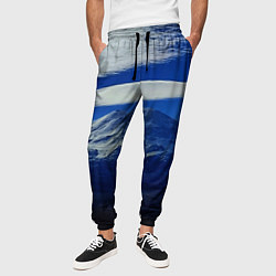 Брюки на резинке мужские Эльбрус с облаками, цвет: 3D-принт — фото 2