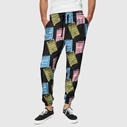 Брюки на резинке мужские Советские билеты транспорта, цвет: 3D-принт — фото 2