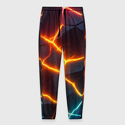 Брюки на резинке мужские Разноцветный неон из плит, цвет: 3D-принт