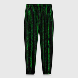 Брюки на резинке мужские Матрица - код, цвет: 3D-принт