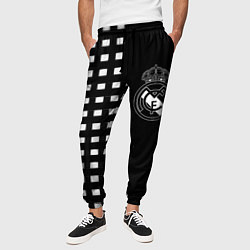 Брюки на резинке мужские Real Madrid клетка, цвет: 3D-принт — фото 2