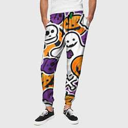 Брюки на резинке мужские Улыбки хэллоуина, цвет: 3D-принт — фото 2