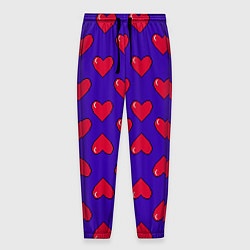 Брюки на резинке мужские Hearts Pattern, цвет: 3D-принт