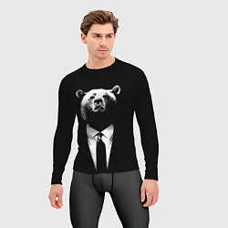 Рашгард мужской Медведь бизнесмен, цвет: 3D-принт — фото 2