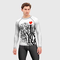 Рашгард мужской Love - текстовое сердце, цвет: 3D-принт — фото 2