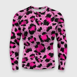 Рашгард мужской Розовый леопард, цвет: 3D-принт