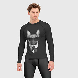 Рашгард мужской Бульдог в черном, цвет: 3D-принт — фото 2