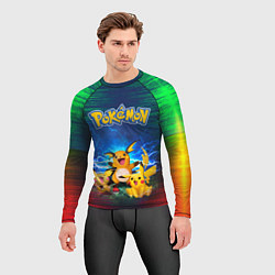 Рашгард мужской Pikachu, цвет: 3D-принт — фото 2
