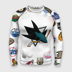 Рашгард мужской San Jose Sharks NHL teams pattern, цвет: 3D-принт