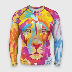 Рашгард мужской Акварельный лев, цвет: 3D-принт