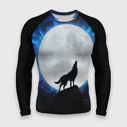 Рашгард мужской Волк воющий на луну, цвет: 3D-принт