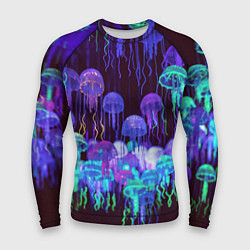 Рашгард мужской Неоновые медузы, цвет: 3D-принт