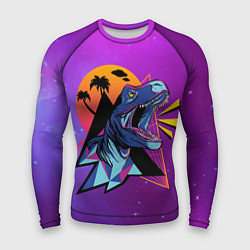 Мужской рашгард Retrowave Neon Dinosaur