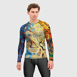 Рашгард мужской Цветные абстрактные пятна, цвет: 3D-принт — фото 2