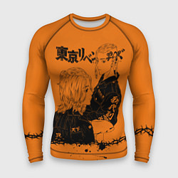 Рашгард мужской Токийские мстители ораньжевый, цвет: 3D-принт