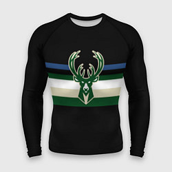 Рашгард мужской Milwaukee Bucks форма Statement Edition, цвет: 3D-принт