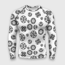 Мужской рашгард Черно-белый геометрический узор