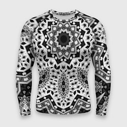 Рашгард мужской Черно-белый орнамент, цвет: 3D-принт