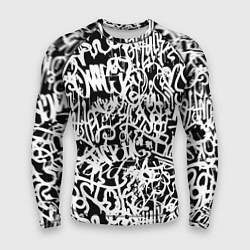 Мужской рашгард Graffiti white on black