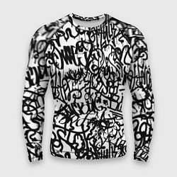 Мужской рашгард Graffiti black on white