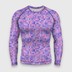 Мужской рашгард Сиреневая пиксельная абстракция