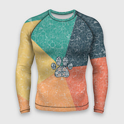 Рашгард мужской Лапа на фоне АПВ 5 1 12, цвет: 3D-принт