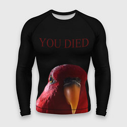 Рашгард мужской Красный попугай Red parrot, цвет: 3D-принт