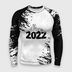 Рашгард мужской Тигр отдыхает на цифре 2022, цвет: 3D-принт