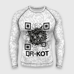 Мужской рашгард QR код котик