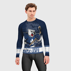Рашгард мужской Торонто Мейпл Лифс, Toronto Maple Leafs Маскот, цвет: 3D-принт — фото 2