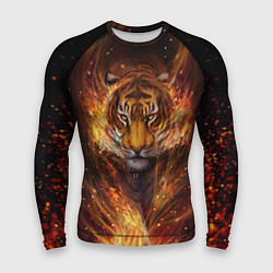Рашгард мужской Огненный тигр Сила огня, цвет: 3D-принт