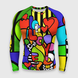 Рашгард мужской Romero Britto - love you, цвет: 3D-принт