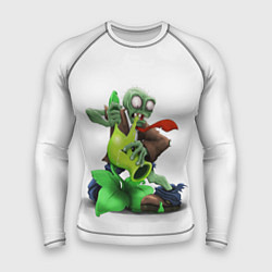 Рашгард мужской Plants vs Zombies горохострел против зомби, цвет: 3D-принт